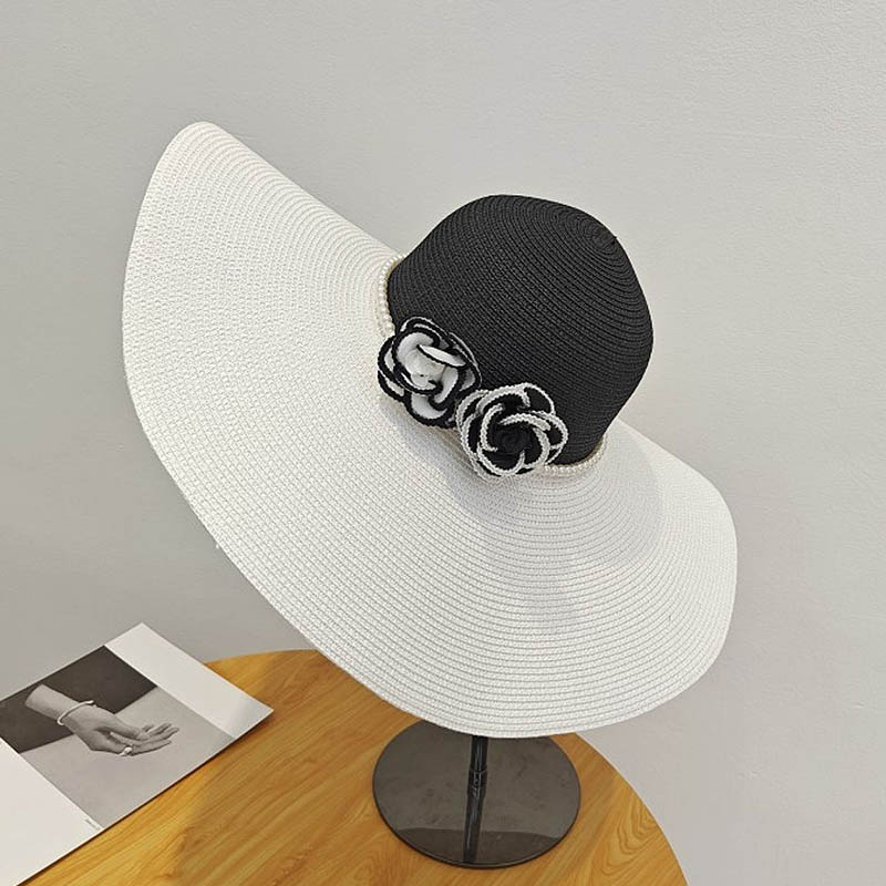 Hat Floppy Wide - نغمتين واسعة حافة الصيف قبعة للنساء