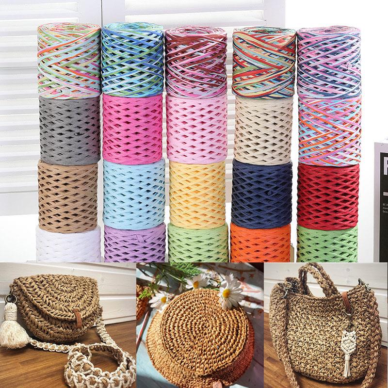 Crochet Bag Raffia - حبل ورق رافيا بطول 200 متر،