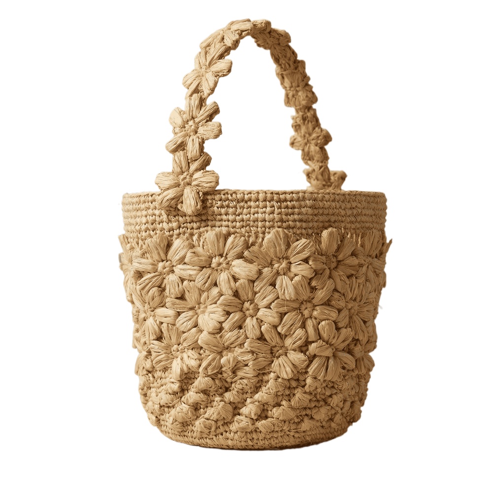 Crochet Bag Raffia - حقيبة يد نسائية صيفية منسوجة من