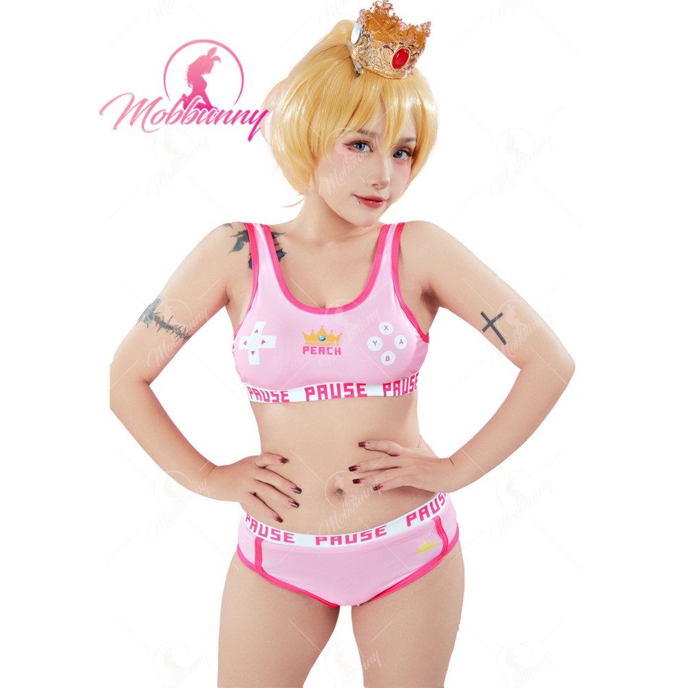 MOBBUNNY-Peach مجموعة حمالة صد - مراجعة Bralette Triangle Set وسعره