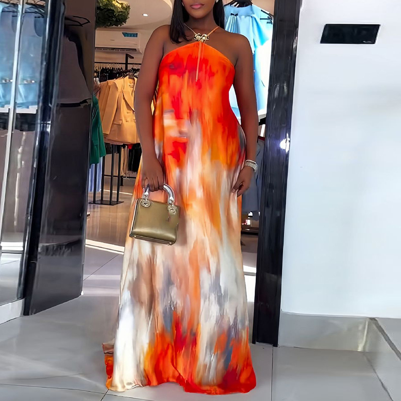 فستان صيفي جديد بدون أكمام بنق - مراجعة Maxi Dress Halter وسعره