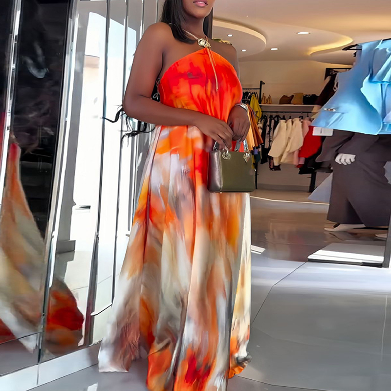 فستان صيفي جديد بدون أكمام بنق - مراجعة Maxi Dress Halter وسعره