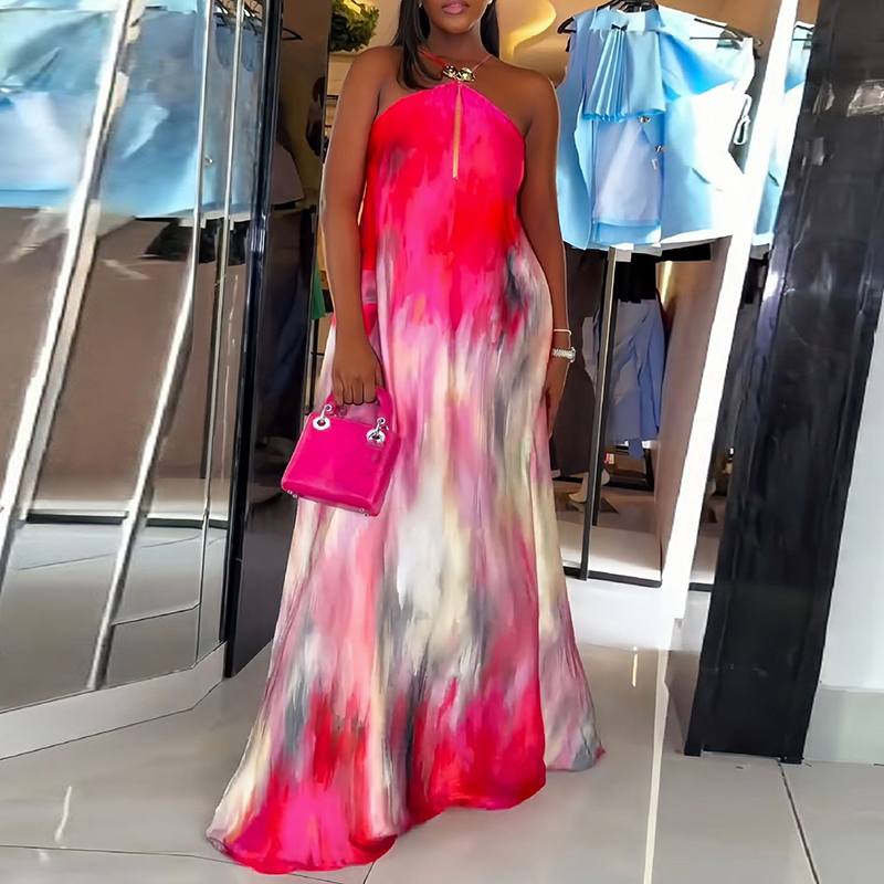 فستان صيفي جديد بدون أكمام بنق - مراجعة Maxi Dress Halter وسعره