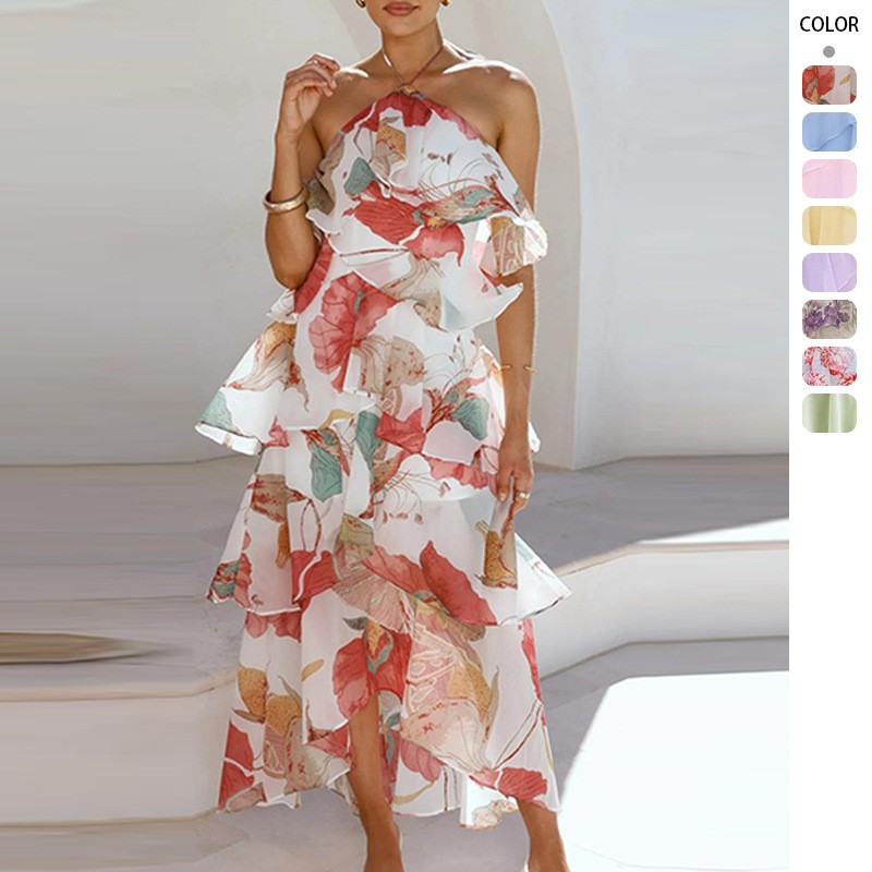 فستان سهرة أنيق طويل من الشيفو - مراجعة Maxi Dress Halter وسعره