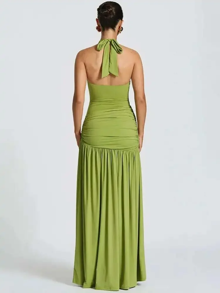 طقم فستان ماكسي أنيق ومثير بفت - مراجعة Maxi Dress Halter وسعره