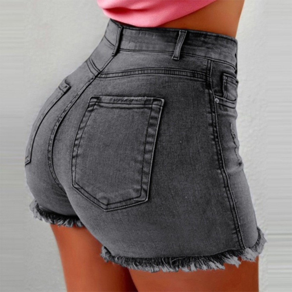 شورت نسائي من قماش الدنيم عالي - مراجعة Shorts Denim Frayed وسعره