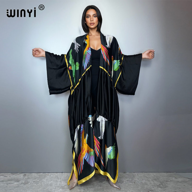 فستان شاطئ ماكسي مطبوع عليه بو - مراجعة Cover Up Kaftan وسعره