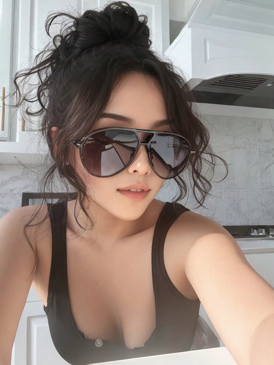 نظارة عصرية كبيرة الحجم بإطار  - مراجعة Sunglasses Cat Eye وسعره