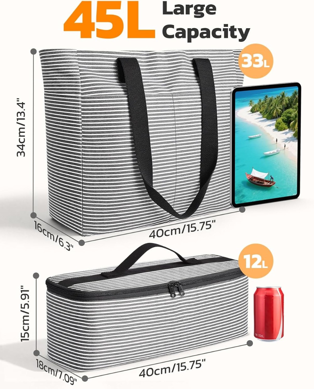 حقيبة شاطئ ومبرد طعام مقاومة ل - مراجعة Tote Bag Beach وسعره