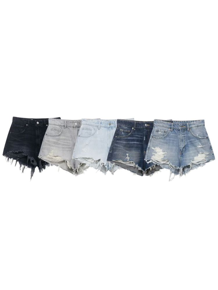 شورت جينز نسائي عالي الخصر من  - مراجعة Shorts Denim Frayed وسعره