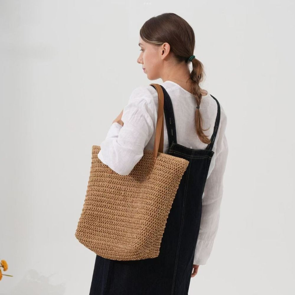 حقيبة يد نسائية أنيقة من القش  - مراجعة Tote Bag Beach وسعره